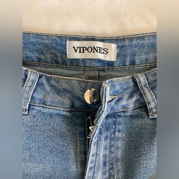 Trendy Blue Distressed Mini Skirt - Picture 3 of 4